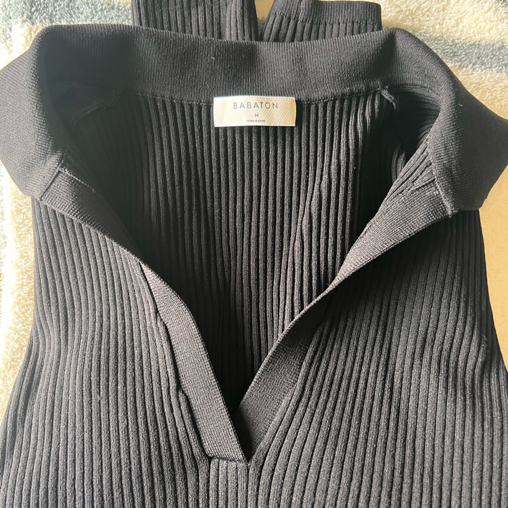 Aritzia “Babaton” cropped v neck long sleeve